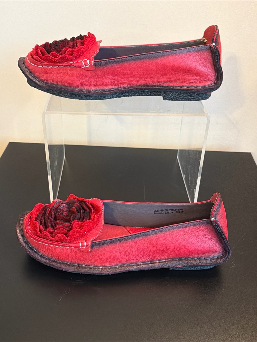 L'Artiste by Spring Step Womens Dezi Leather Slip On Shoe Red Size 8